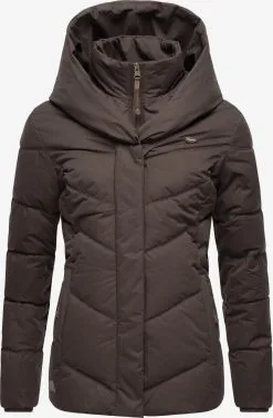 Ragwear Winterjassen Winterjas Natesa Dames Donkerbruin