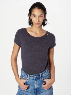 Ragwear T-shirts Shirt MINTT Dames Zwart Gemêleerd -Goedkope Ragwear winkel 064f3c25e36fabb7ea930895af026cd4