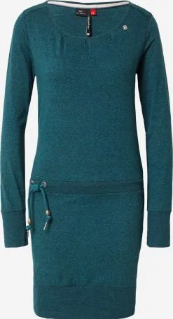 Ragwear Jerseyjurken Jurk ALEXA Dames Donkergroen