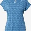 Ragwear T-shirts Shirt CHEDAR CHEVRON Dames Marine / Hemelsblauw / Lichtblauw