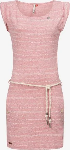 Ragwear Jerseyjurken Jurk Tag Waves Dames Rosa