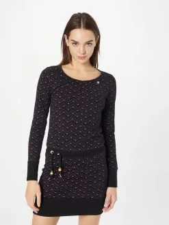 Ragwear Jerseyjurken Jurk ALEXA Dames Zwart -Goedkope Ragwear winkel 346fe778d5a3968254289d2d322fbe4b