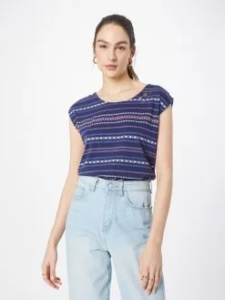 Ragwear T-shirts Shirt GREETA Dames Indigo / Lichtblauw -Goedkope Ragwear winkel 7f63fb12eda308aa11905efdf73cdf55