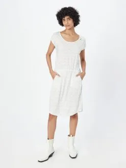 Ragwear Jerseyjurken Jurk LILITHE Dames Wit -Goedkope Ragwear winkel 87878ae52104dc971a8ac99b11214da9