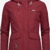 Ragwear Outdoor Jassen Functionele Jas Jazmin Remake II Dames Wijnrood