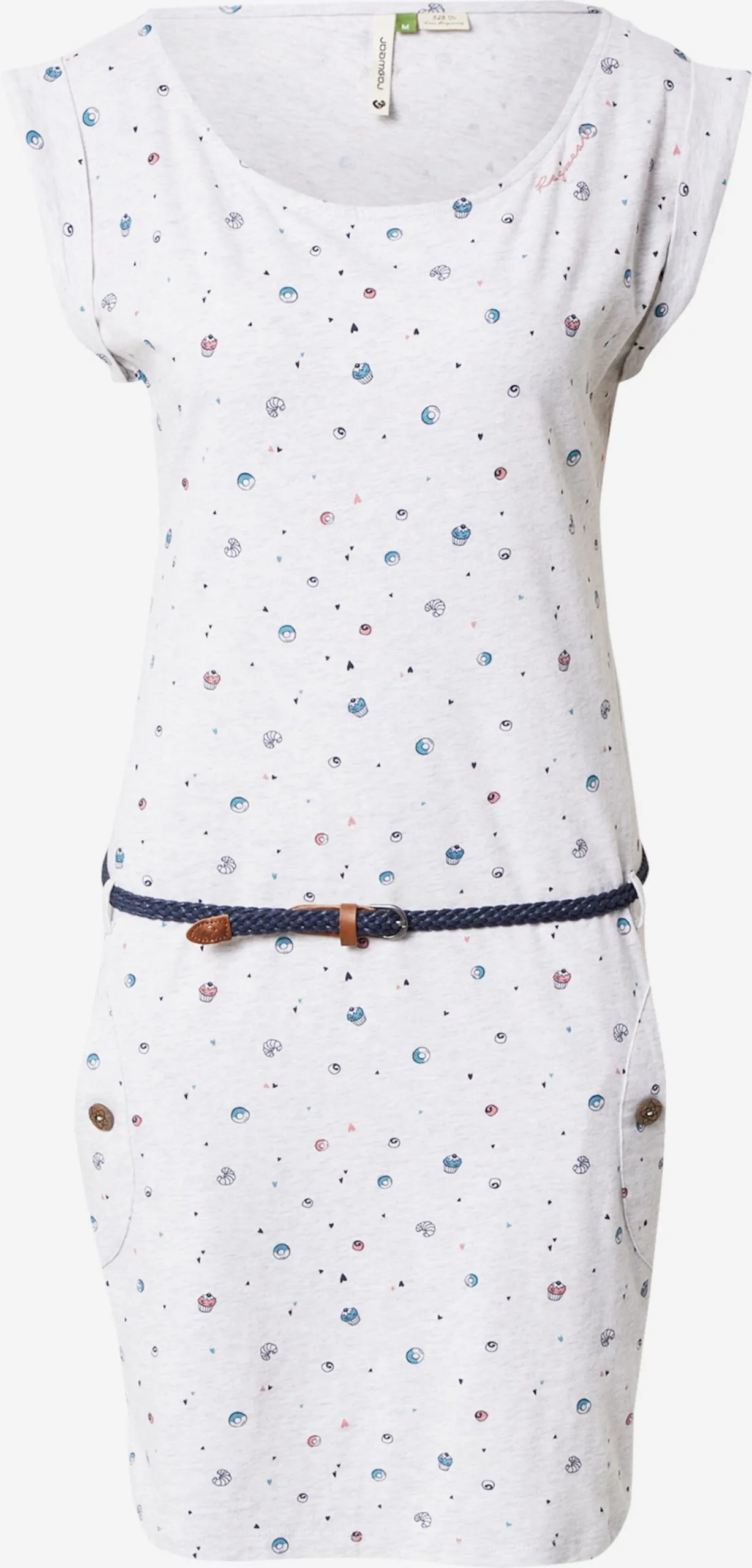 Ragwear Jerseyjurken Jurk Tag Dames Wit Gemêleerd 1 Ragwear Jerseyjurken Jurk Tag Dames Wit Gemêleerd