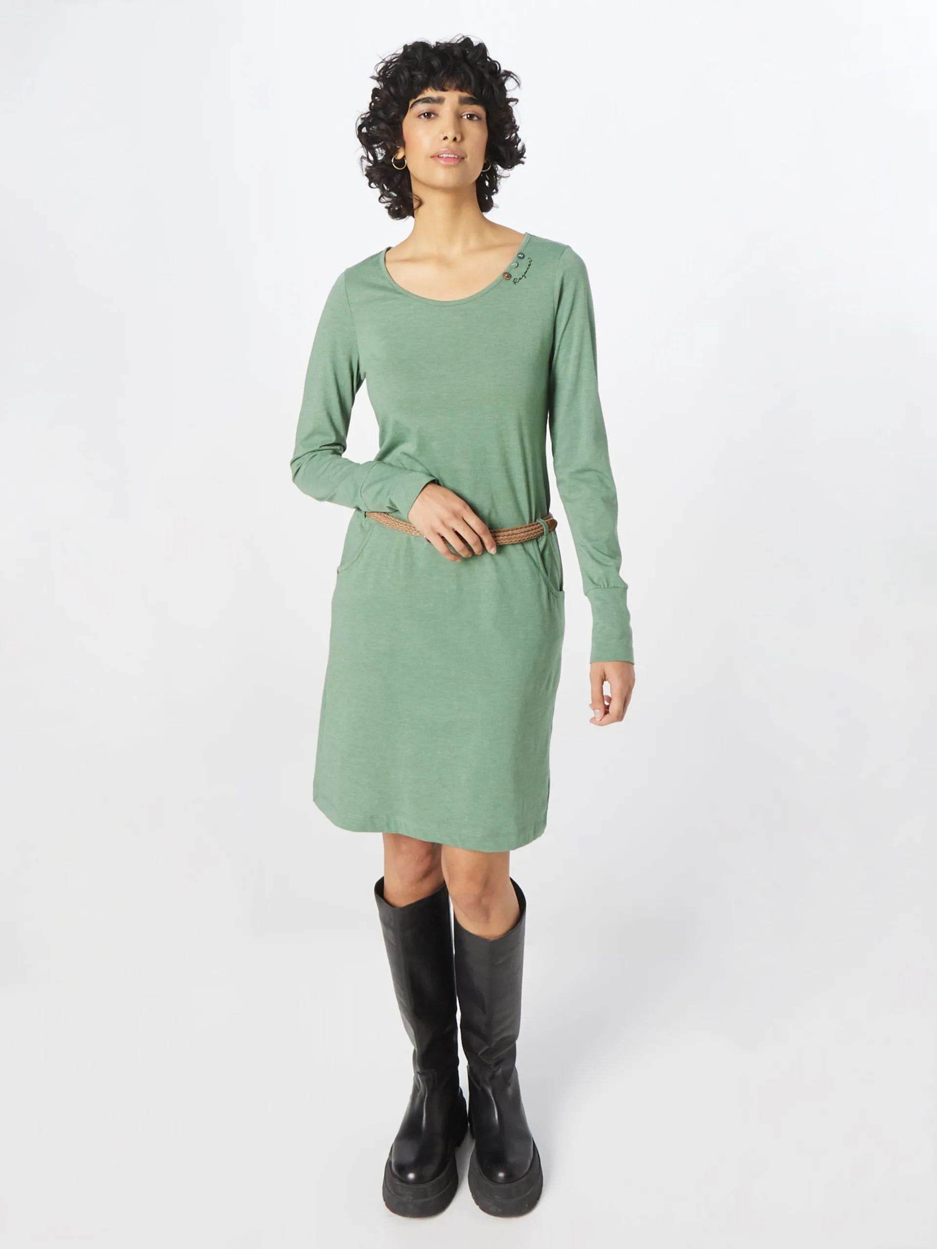 Ragwear Jerseyjurken Jurk MONTANA Dames Groen 3 Ragwear Jerseyjurken Jurk MONTANA Dames Groen - Afbeelding 3