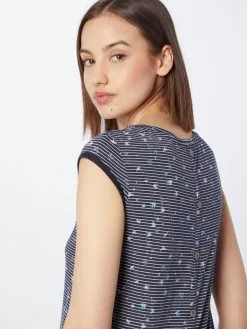 Ragwear T-shirts Shirt DOMINNICA Dames Navy / Lichtblauw -Goedkope Ragwear winkel b723ce9bf0cb34ebef5862254342db70