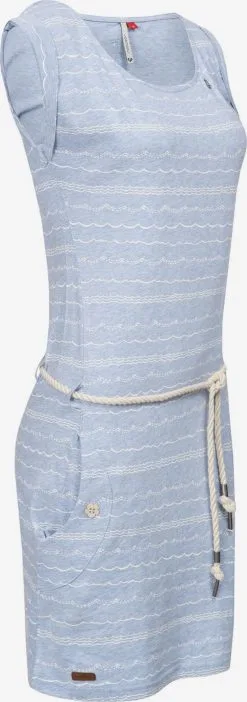 Ragwear Jerseyjurken Jurk Tag Waves Dames Lichtblauw -Goedkope Ragwear winkel c25733bb052a32a534e1e7f090e5ad55