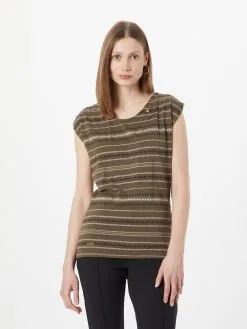 Ragwear T-shirts Shirt GREETA Dames Olijfgroen -Goedkope Ragwear winkel d4de80780330b2428080c456cb603d2f