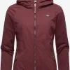 Ragwear Outdoor Jassen Functionele Jas Dizzie Dames Wijnrood